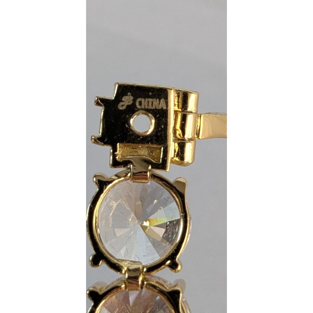 Joan Boyce Large Gold Tone Round Cut Tennis Bracelet Costume Never worn - Picture 2 of 5